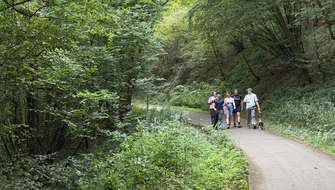 Een groep vrienden die aan het wandelen is