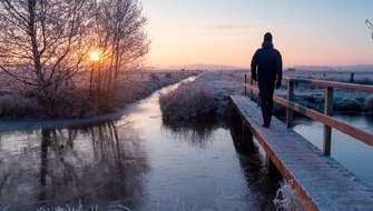 Wandelen in de winter.