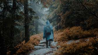 Wandelen in de regen.